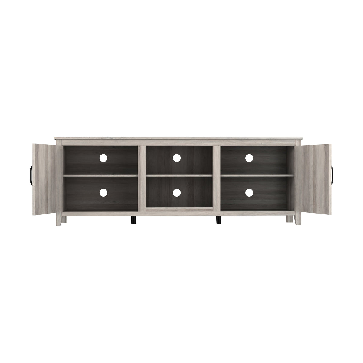TV Stand Storage Media Console Entertainment Center Grey Walnut