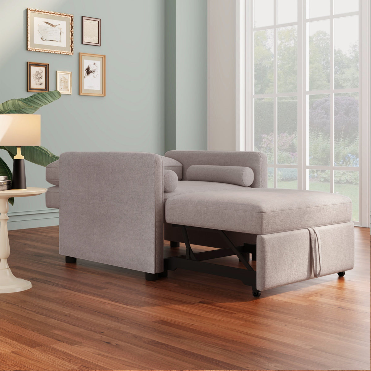 3 in 1 Convertible Sleeper Chair  Lounger Chair Turns Into Bed