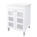 Tehila White Vanity Cabinet and White Utility Sink