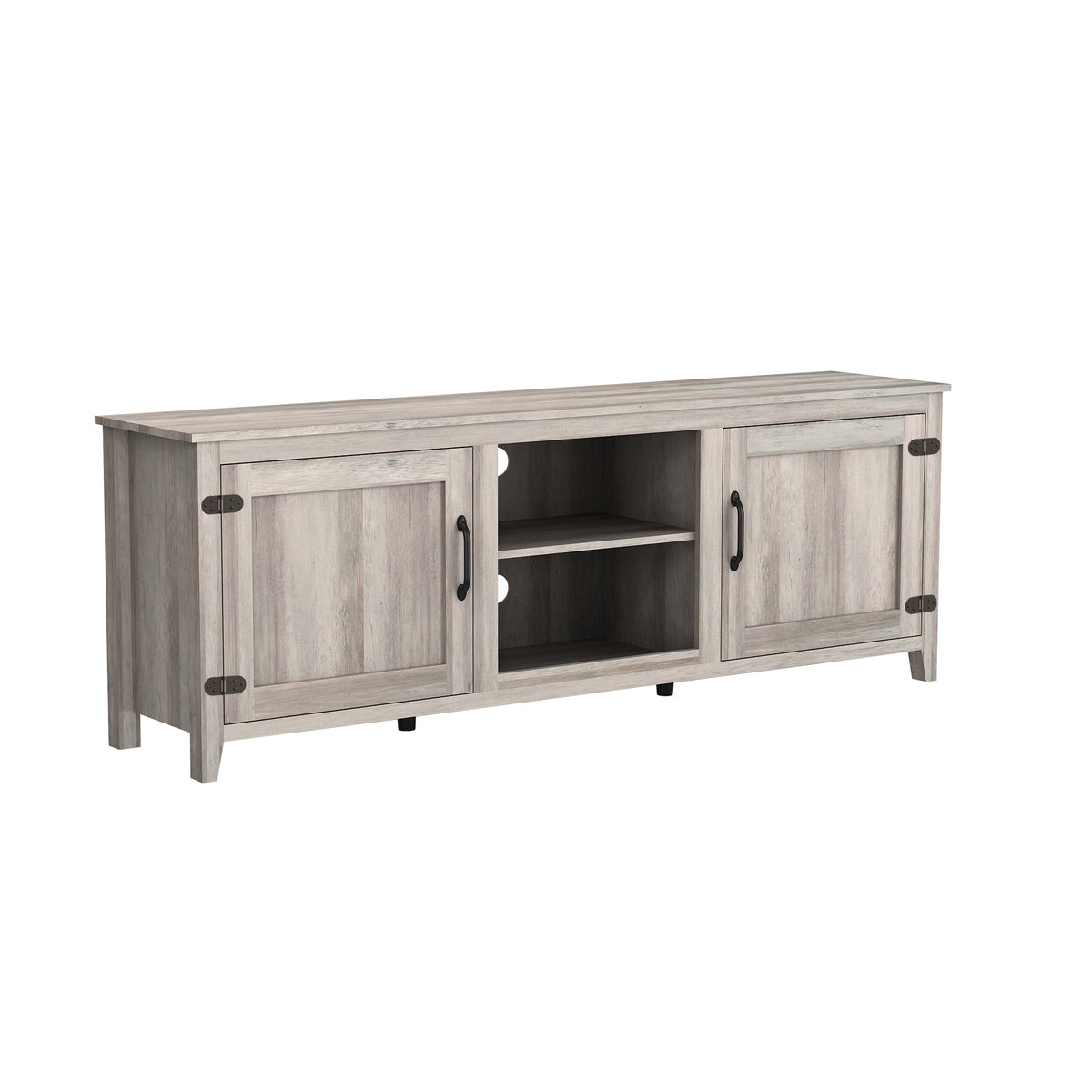 TV Stand Storage Media Console Entertainment Center Grey Walnut