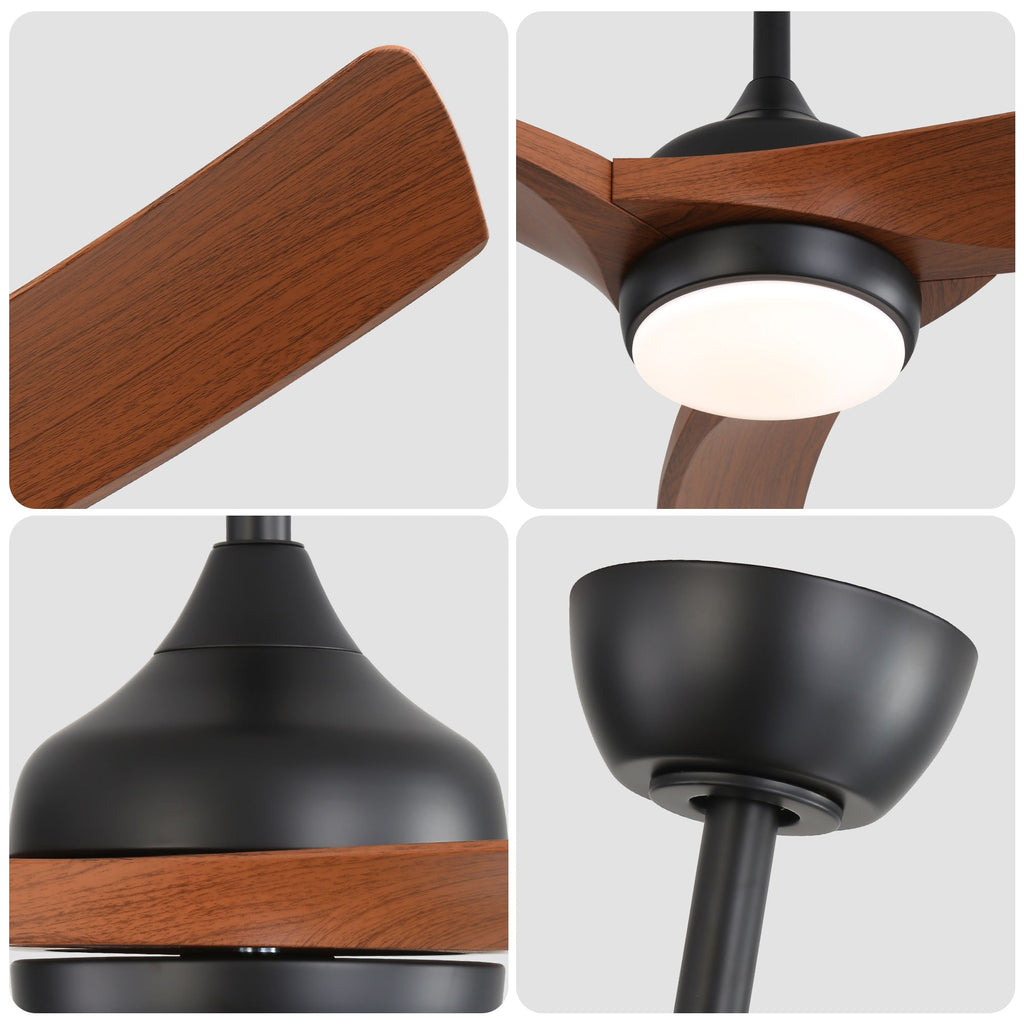 Ceiling Fan With 3 Blades, Remote Control Reversible DC Motor, Dimmable Light