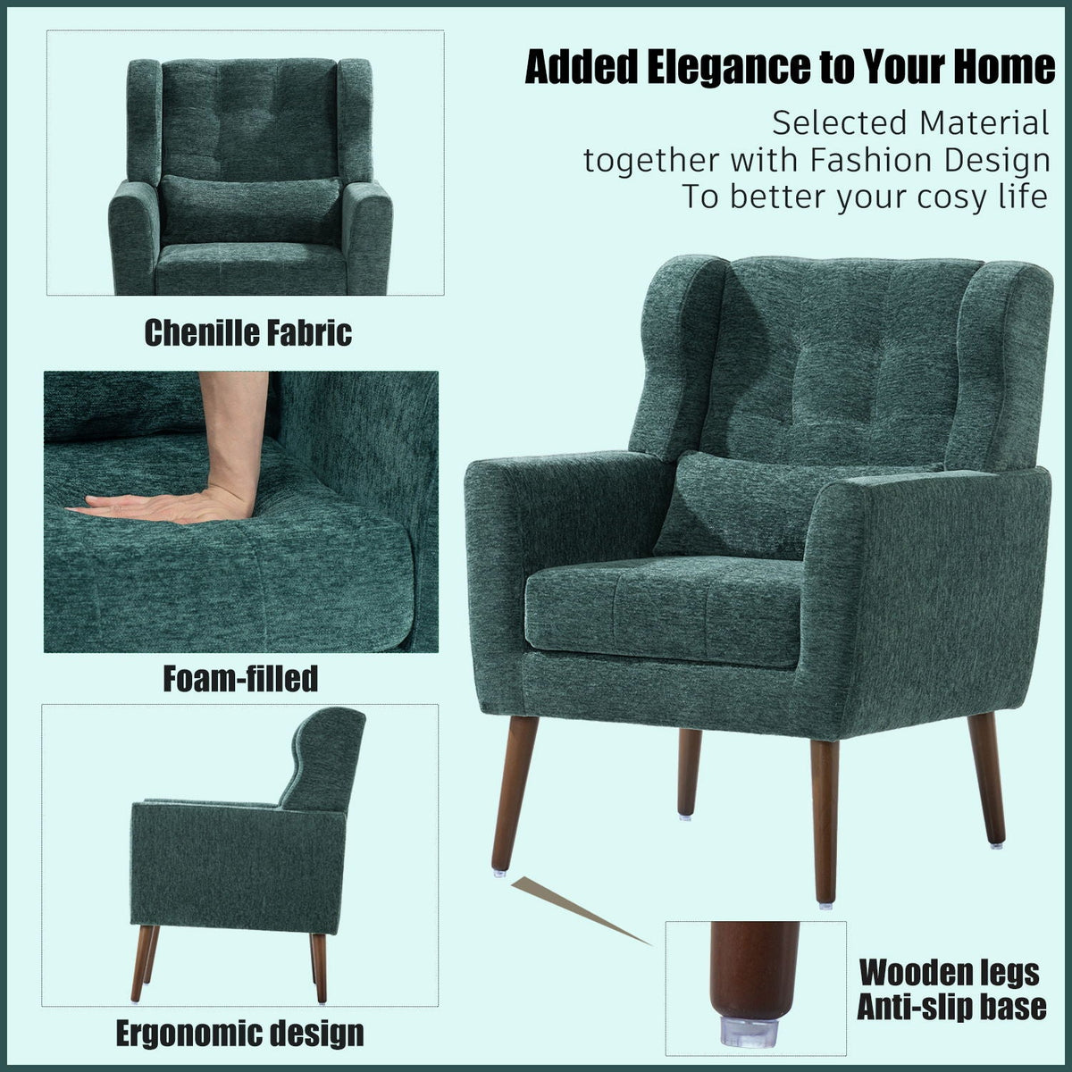 Modern Accent Chair, Arm Chairs For Living Room
