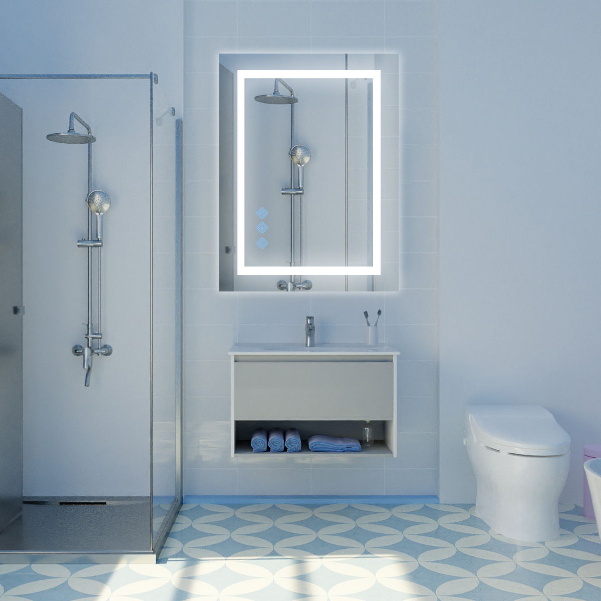3000-6000K LED Bathroom Mirror With Lights, Anti-Fog