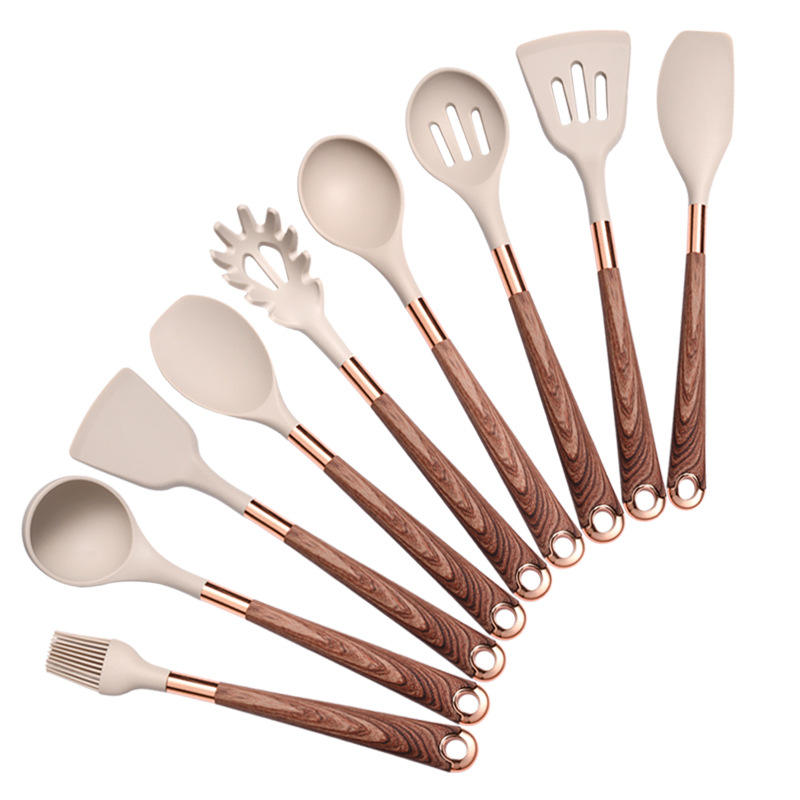 10 Pieces Kitchen Tools Set Wooden Handle Cooking Kitchen Utensil Set