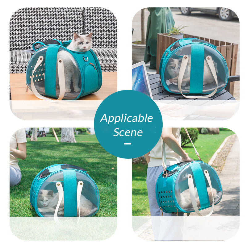 Double Fish Transparent Dog Bag Puppy Cat Cane Backpack