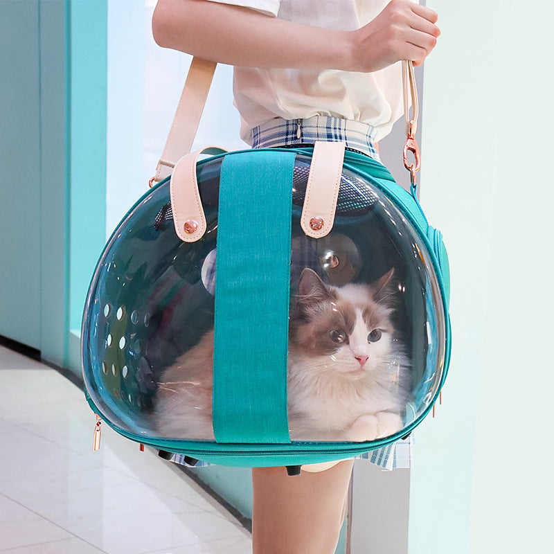 Double Fish Transparent Dog Bag Puppy Cat Cane Backpack