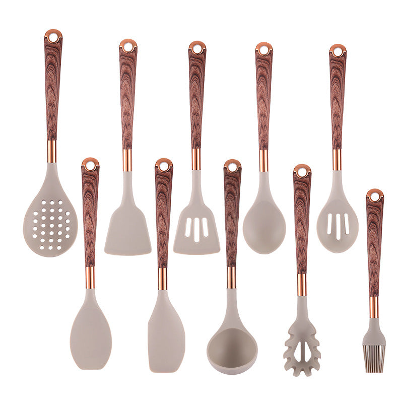 10 Pieces Kitchen Tools Set Wooden Handle Cooking Kitchen Utensil Set