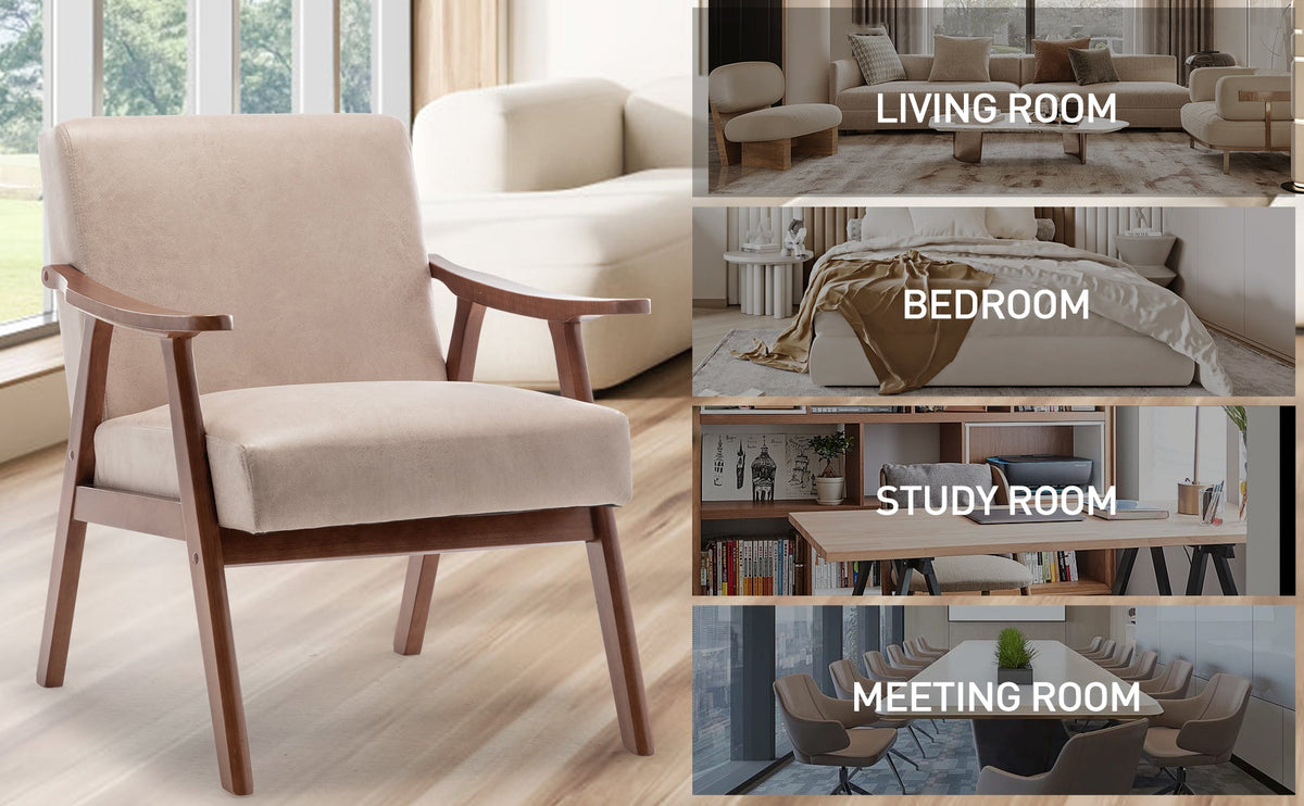 Solid wood frame living room chair