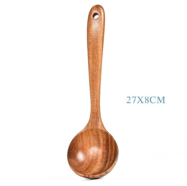 Teak Natural Wood Tableware Spoon Ladle
