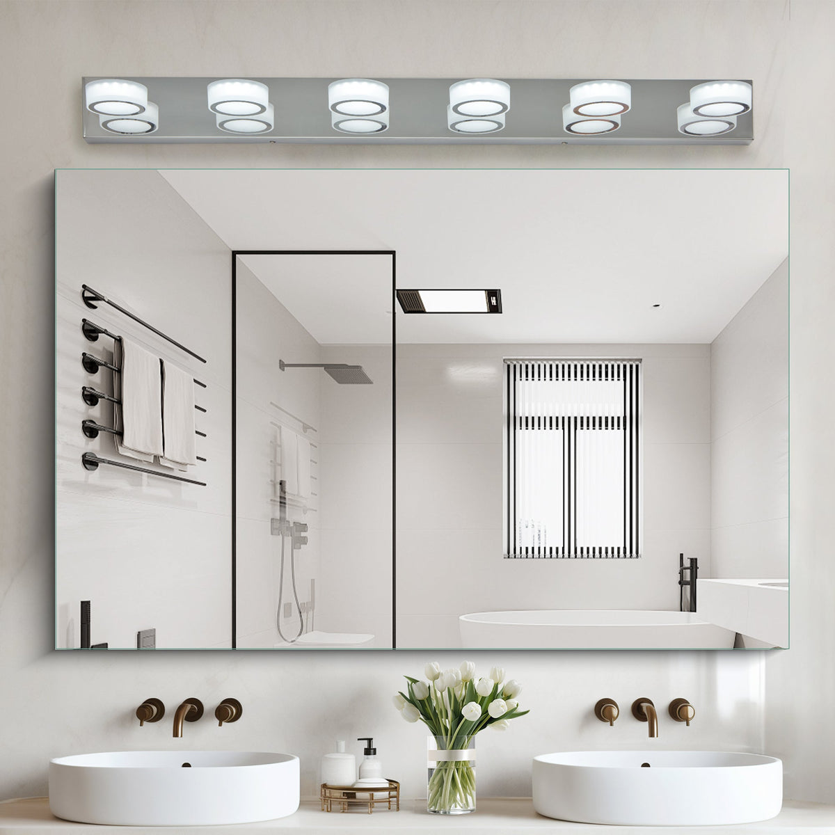 LED Modern Chrome 6-Light Vanity Lights Fixtures