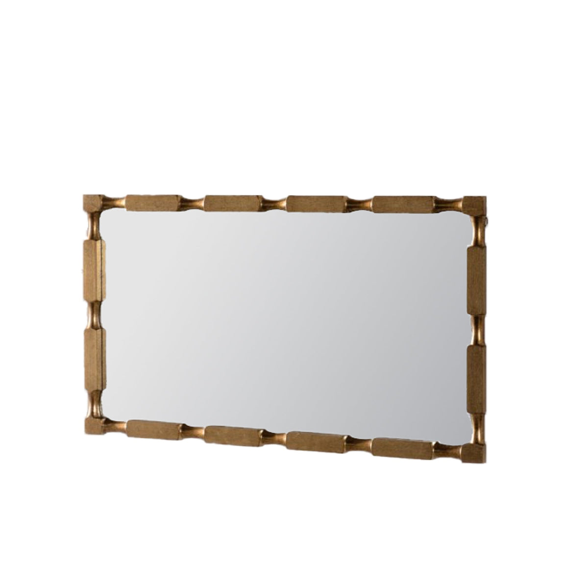 Gold Bamboo-Style Rectangular Wall Mirror