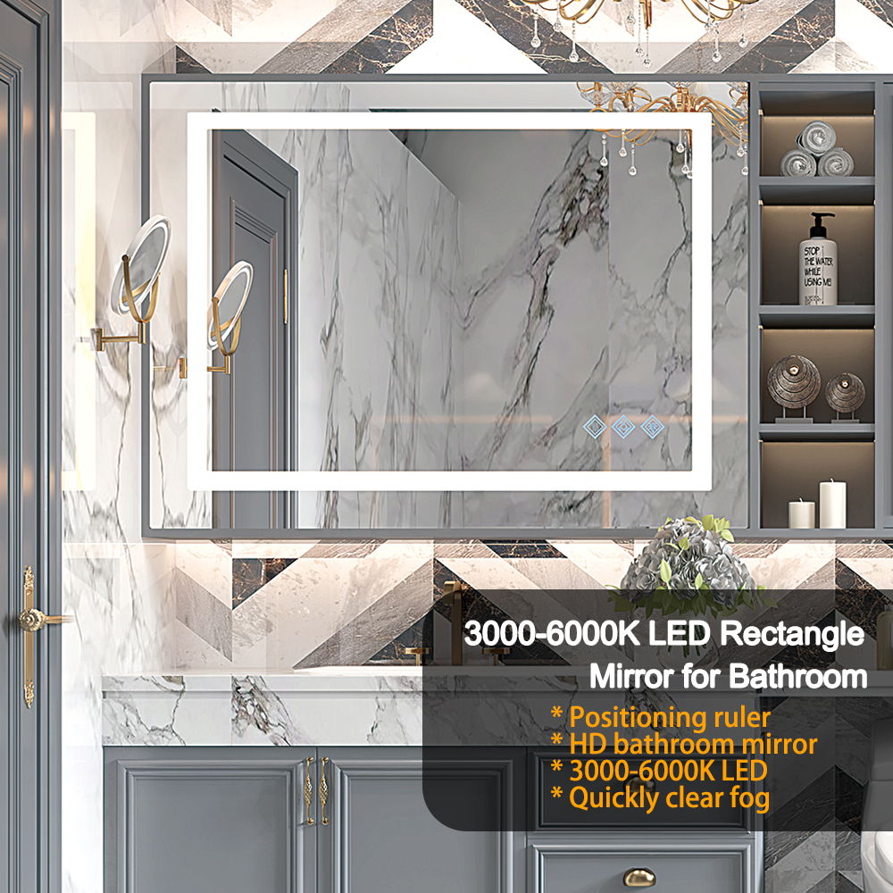 3000-6000K LED Bathroom Mirror With Lights, Anti-Fog
