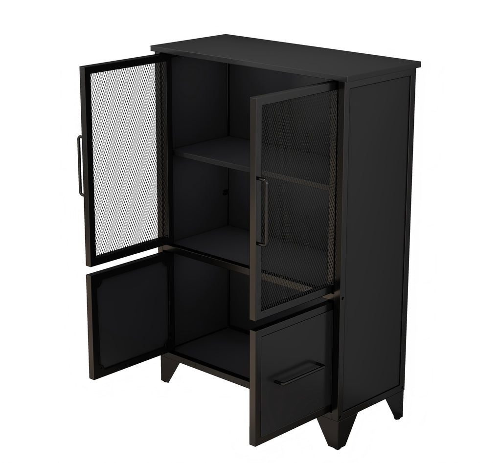 Storage Cabinet With 4 Iron Doors