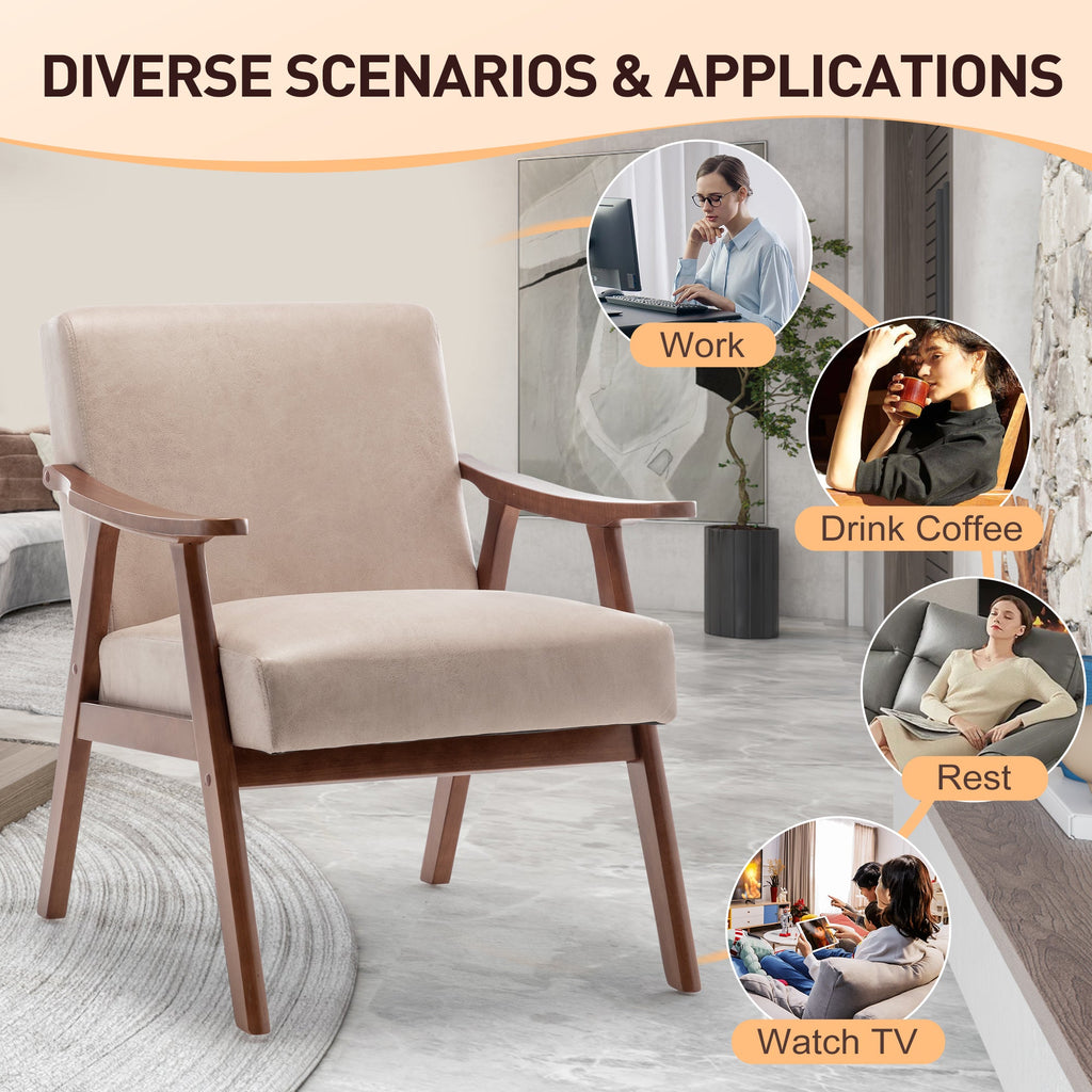Solid wood frame living room chair