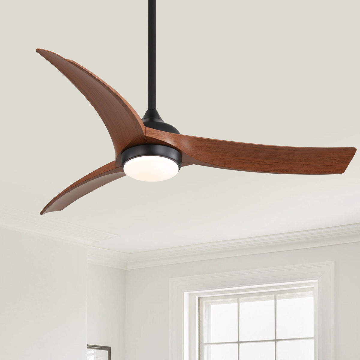 Ceiling Fan With 3 Blades, Remote Control Reversible DC Motor, Dimmable Light