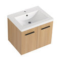 Floating Bathroom Vanity With Sink, Wall Mounted Double Door Storage