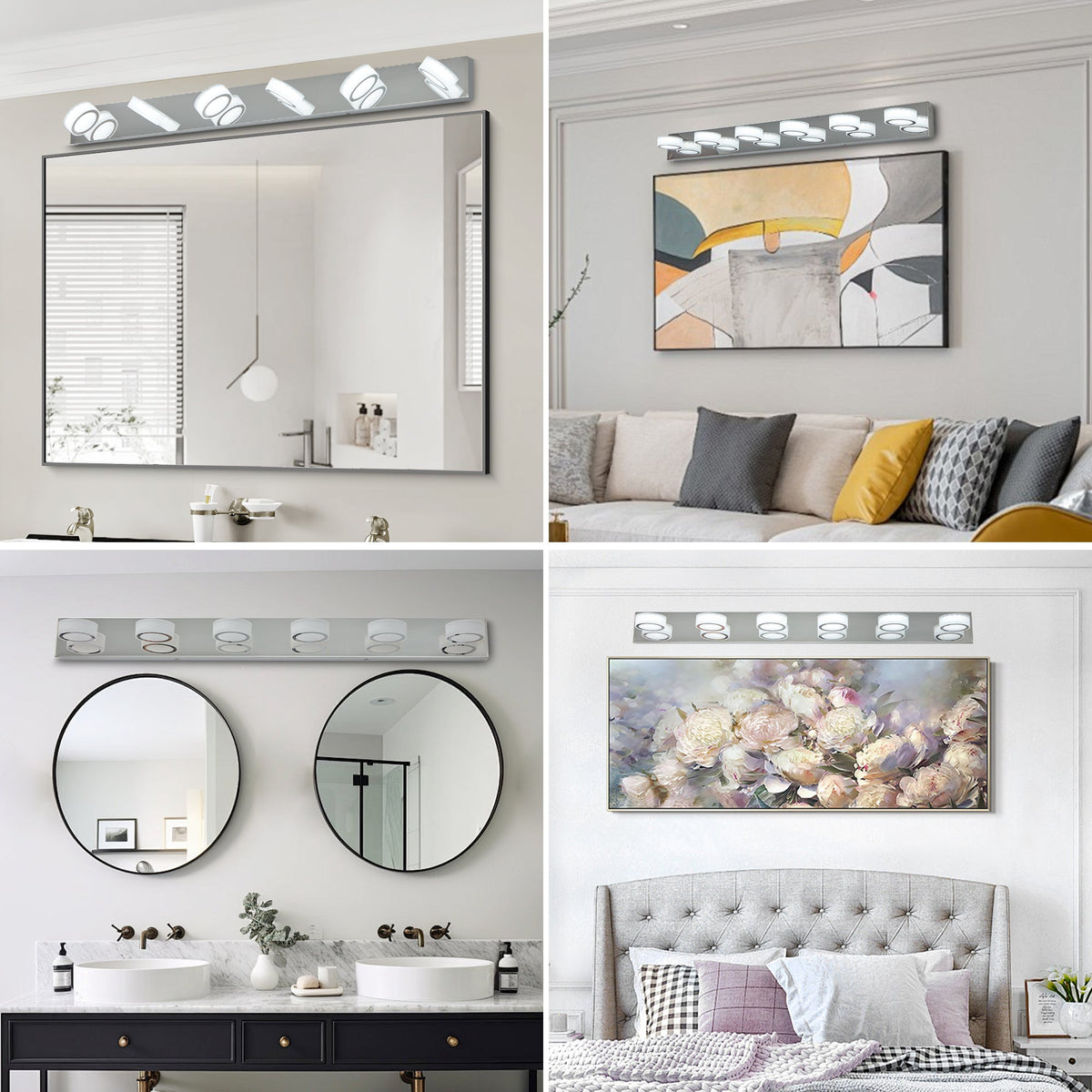 LED Modern Chrome 6-Light Vanity Lights Fixtures