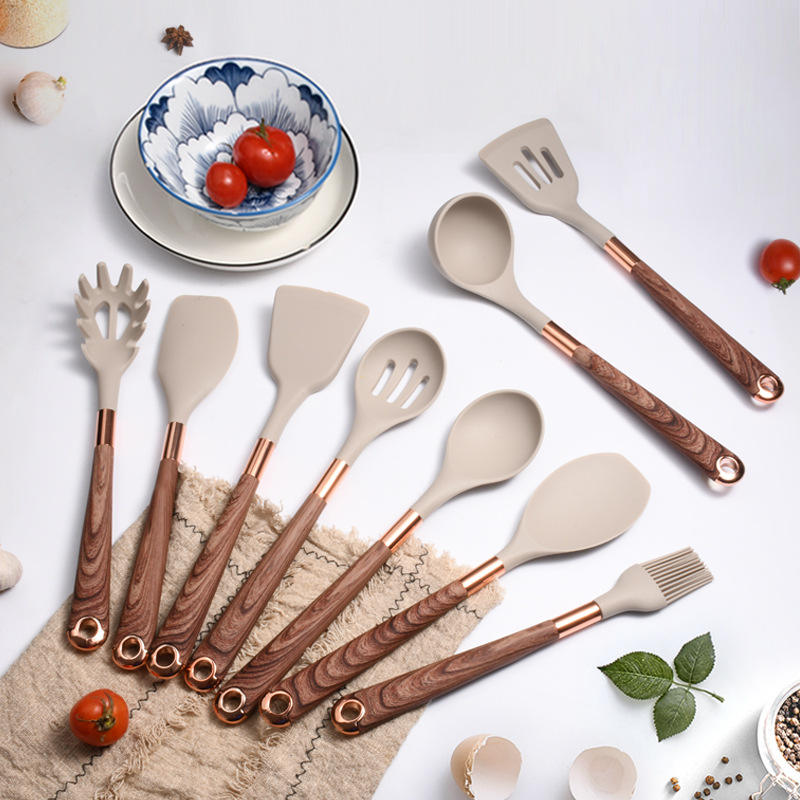 10 Pieces Kitchen Tools Set Wooden Handle Cooking Kitchen Utensil Set