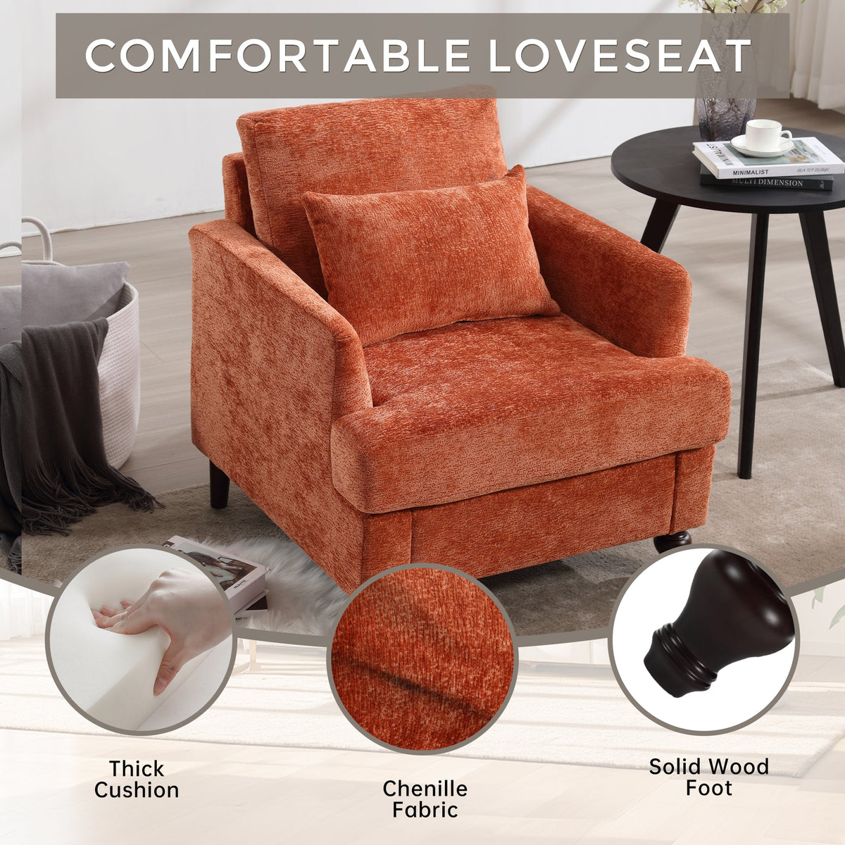 Wood Frame Armchair - Modern Accent