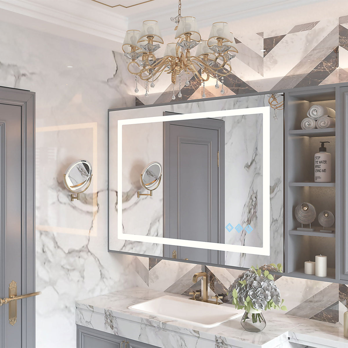 3000-6000K LED Bathroom Mirror With Lights, Anti-Fog
