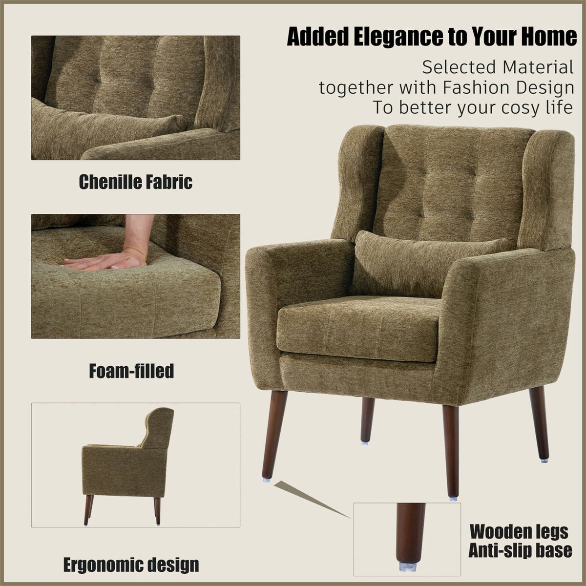 Modern Accent Chair, Arm Chairs For Living Room