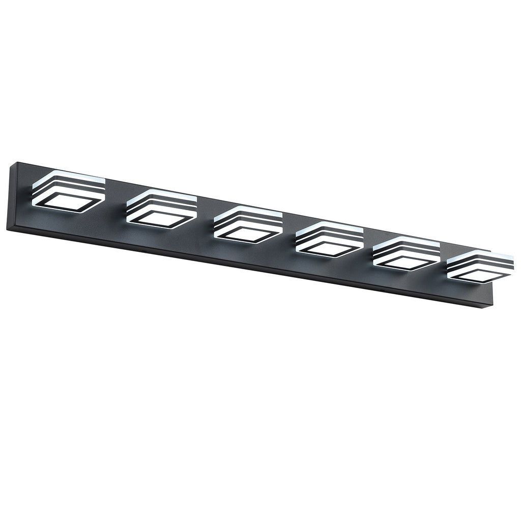 LED Modern Black Vanity Lights, 6-Lights Acrylic