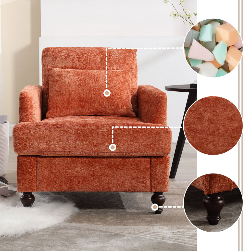 Wood Frame Armchair - Modern Accent