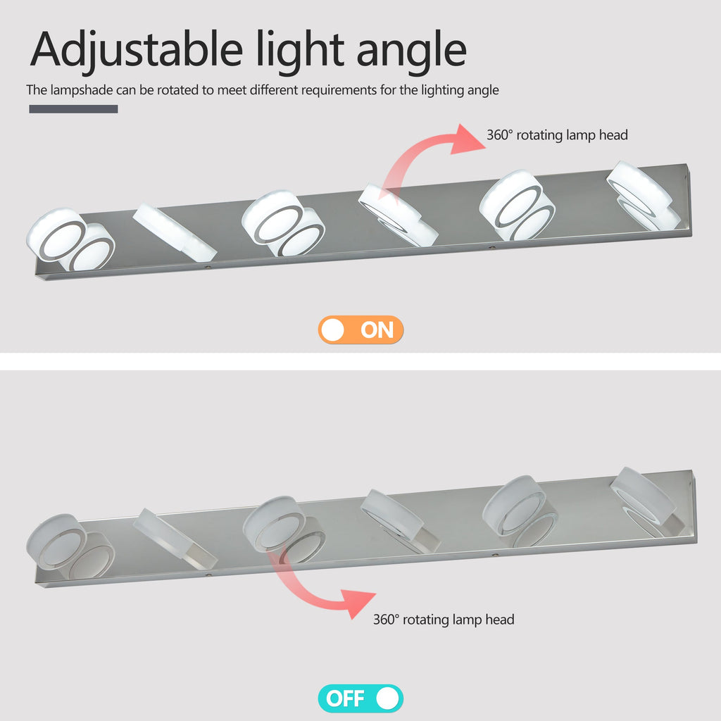 LED Modern Chrome 6-Light Vanity Lights Fixtures