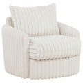 Sarco Corduroy Upholstered Swivel Accent Arm Chair Ivory