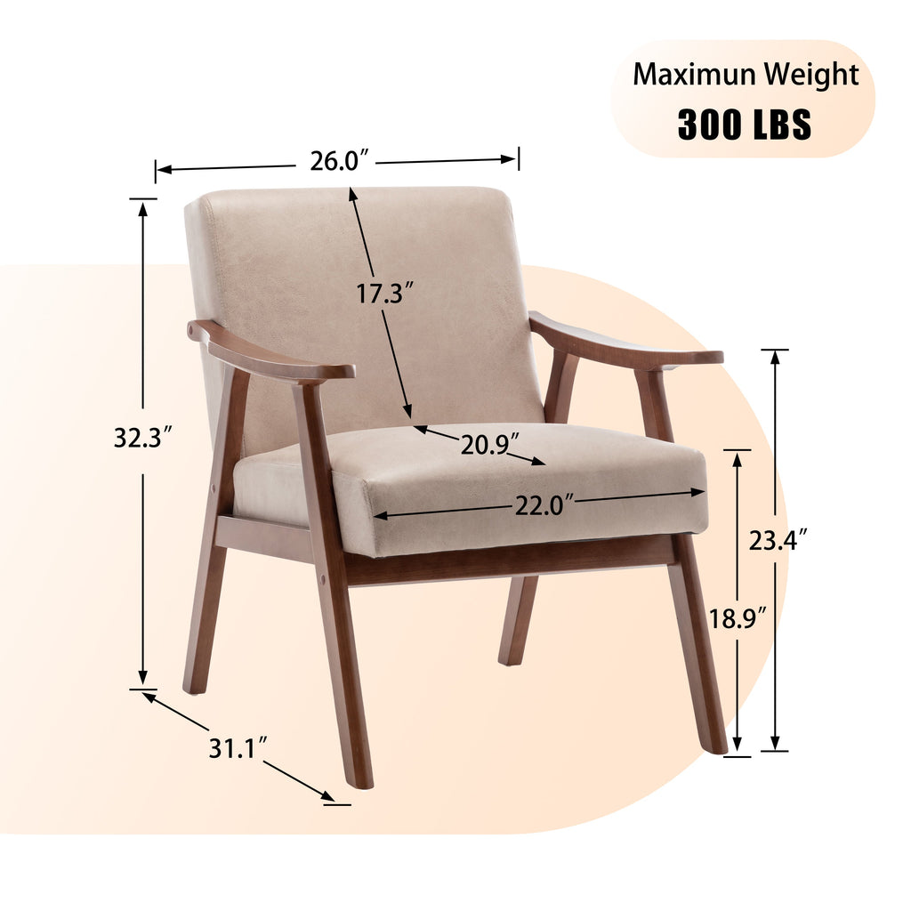 Solid wood frame living room chair