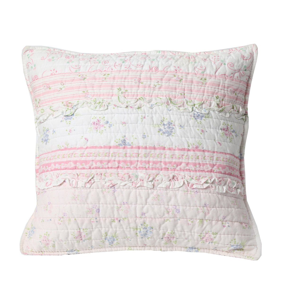 Romantic Chic Lace Ruffle Pink Real Patchwork Cotton Reversible