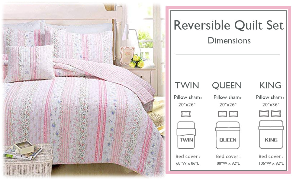 Romantic Chic Lace Ruffle Pink Real Patchwork Cotton Reversible
