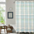 72-inch Sea Breeze Blue Green White Cotton Shower Curtain