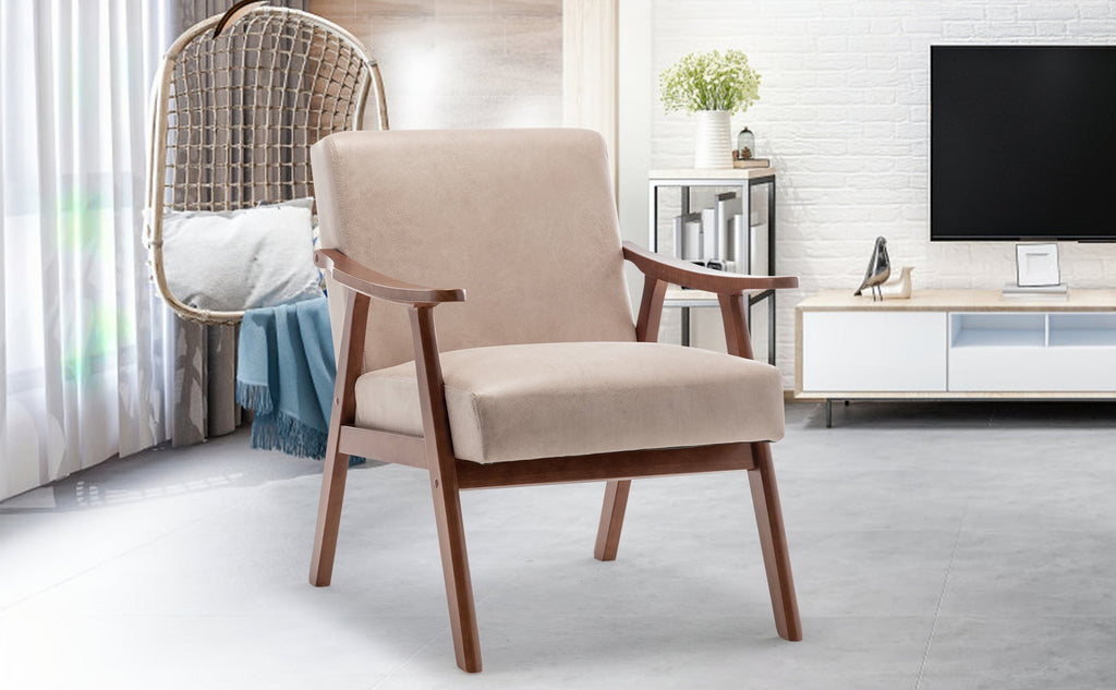 Solid wood frame living room chair
