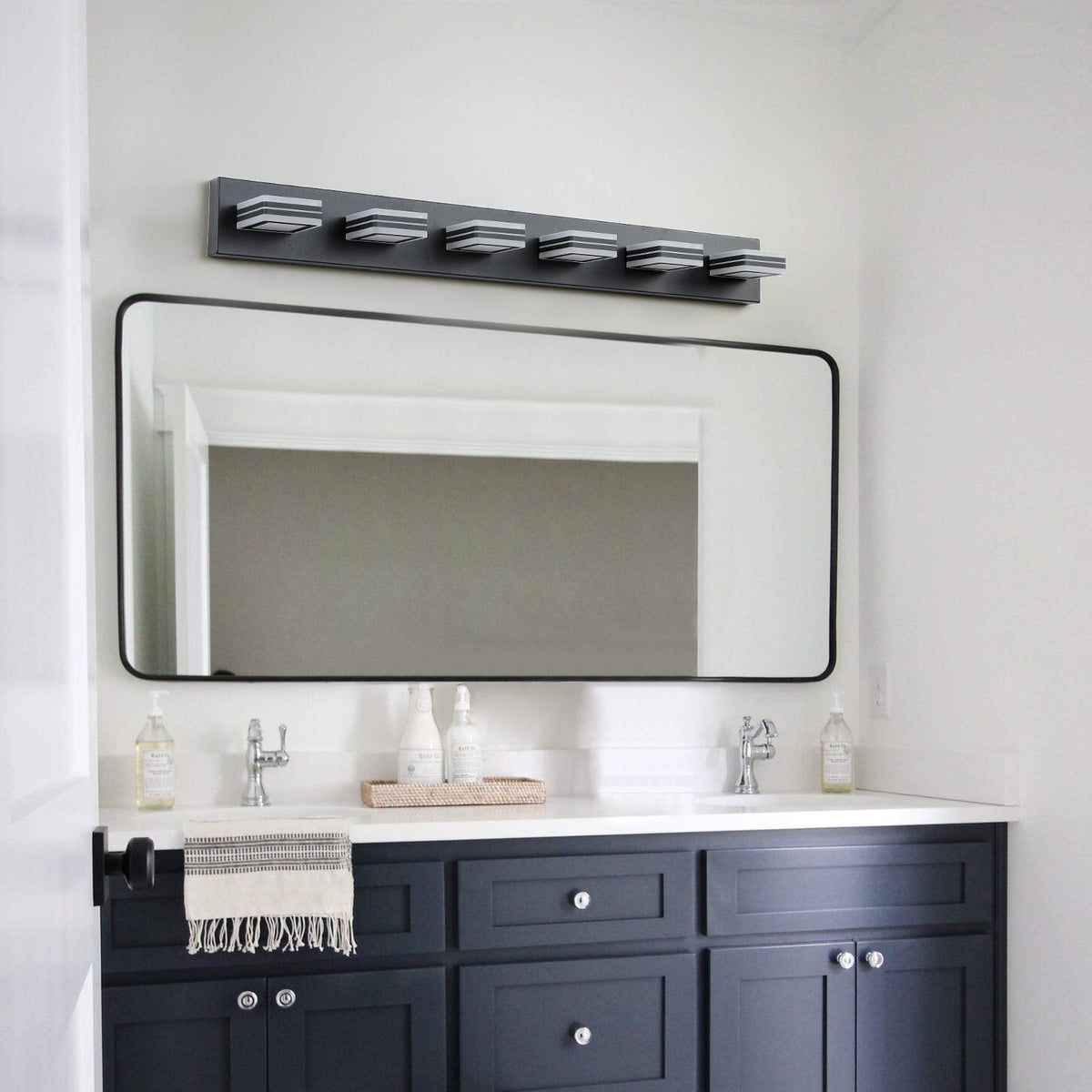 LED Modern Black Vanity Lights, 6-Lights Acrylic