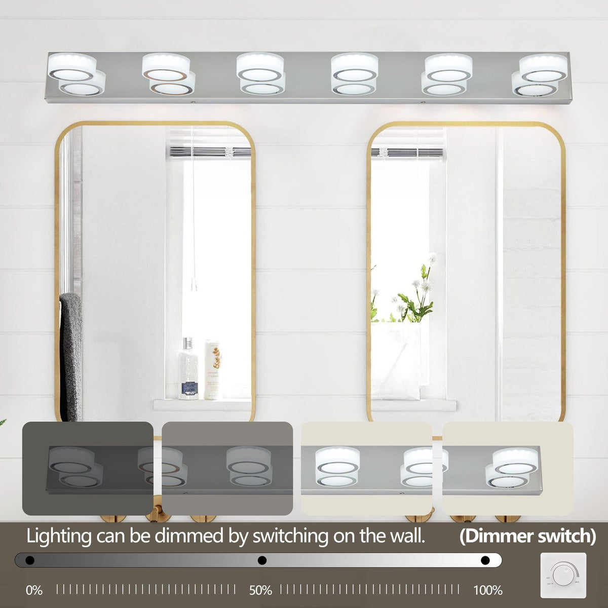 LED Modern Chrome 6-Light Vanity Lights Fixtures