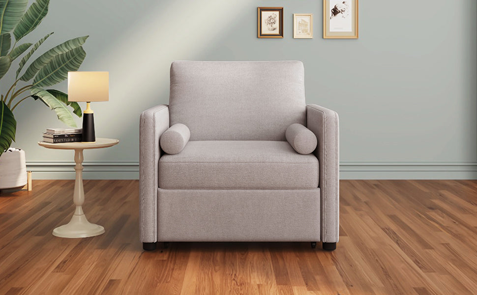 3 in 1 Convertible Sleeper Chair  Lounger Chair Turns Into Bed