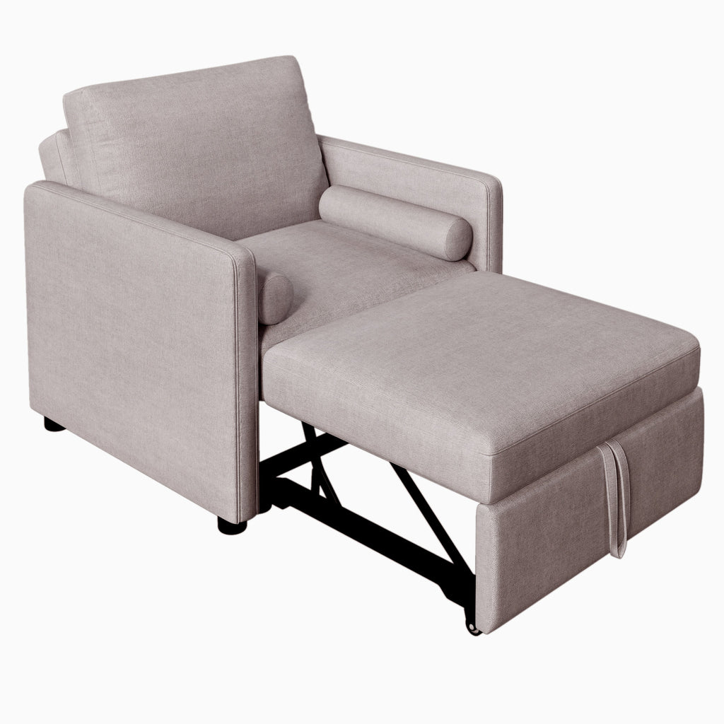 3 in 1 Convertible Sleeper Chair  Lounger Chair Turns Into Bed