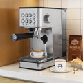 Espresso Machine Stainless Steel Coffee Maker with Milk Frother-Silver