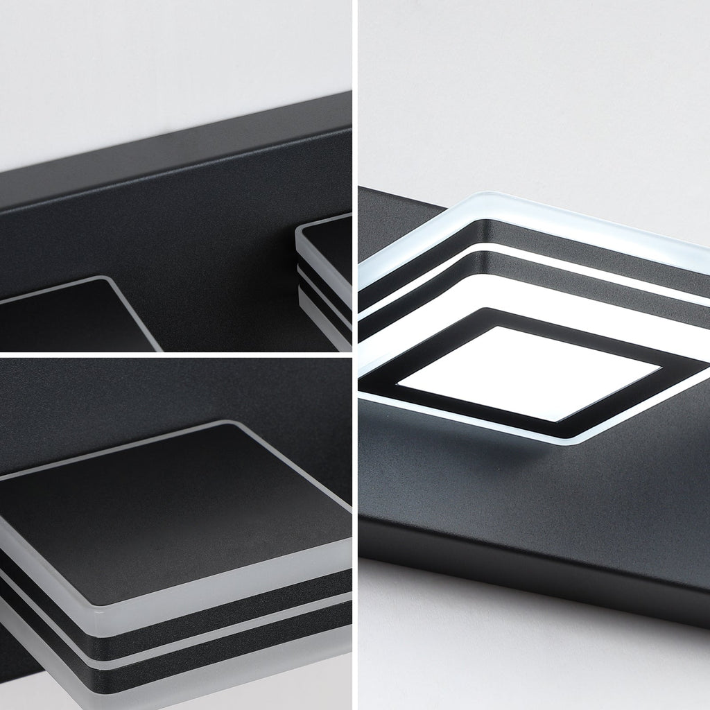 LED Modern Black Vanity Lights, 6-Lights Acrylic