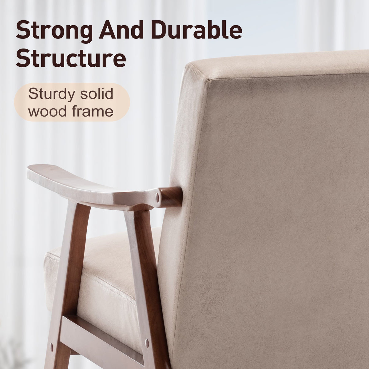 Solid wood frame living room chair
