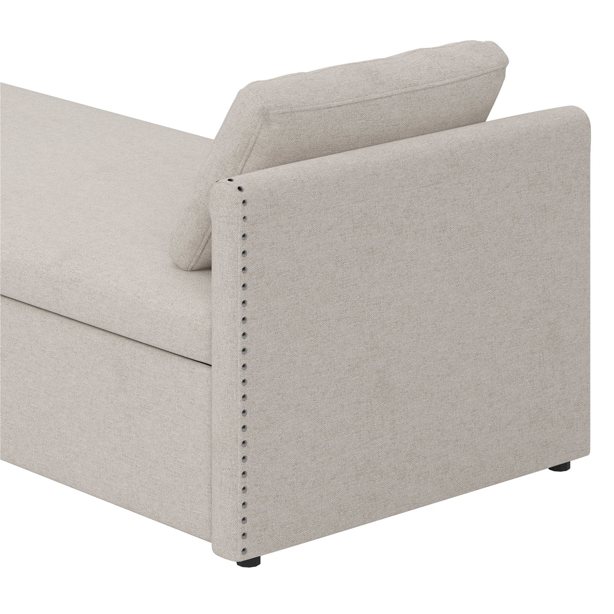 Modern cushioned lounge chair sofa bed with 2 drawers