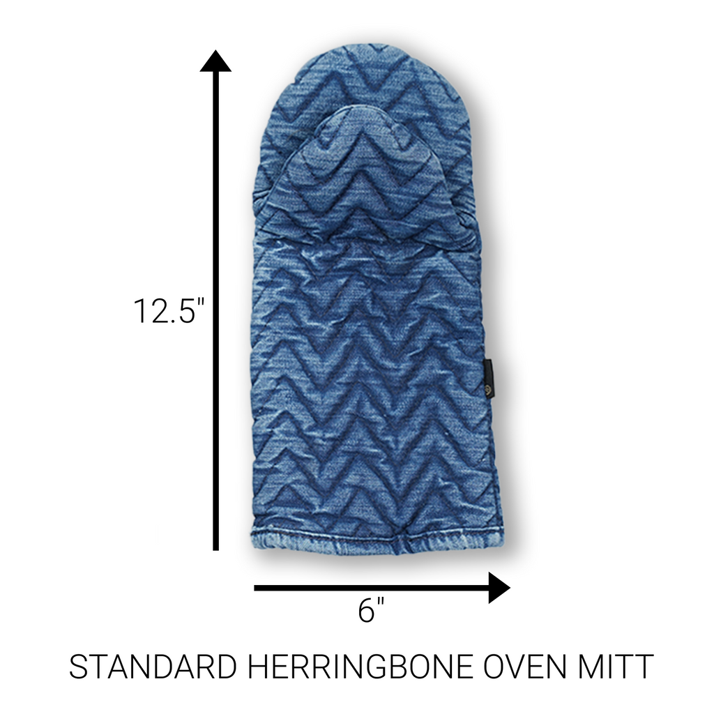 BUNDLE -HERRINGBONE OVEN MITT, PAN HANDLE HOLDER