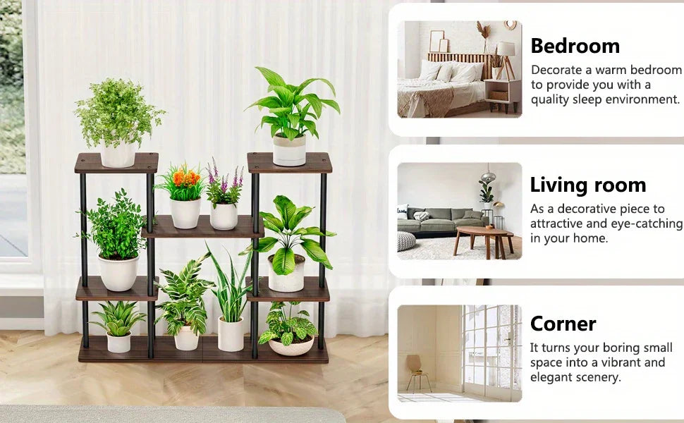 INGIORDAR 4-Tier Metal Plant Stand Indoor 10 Pot