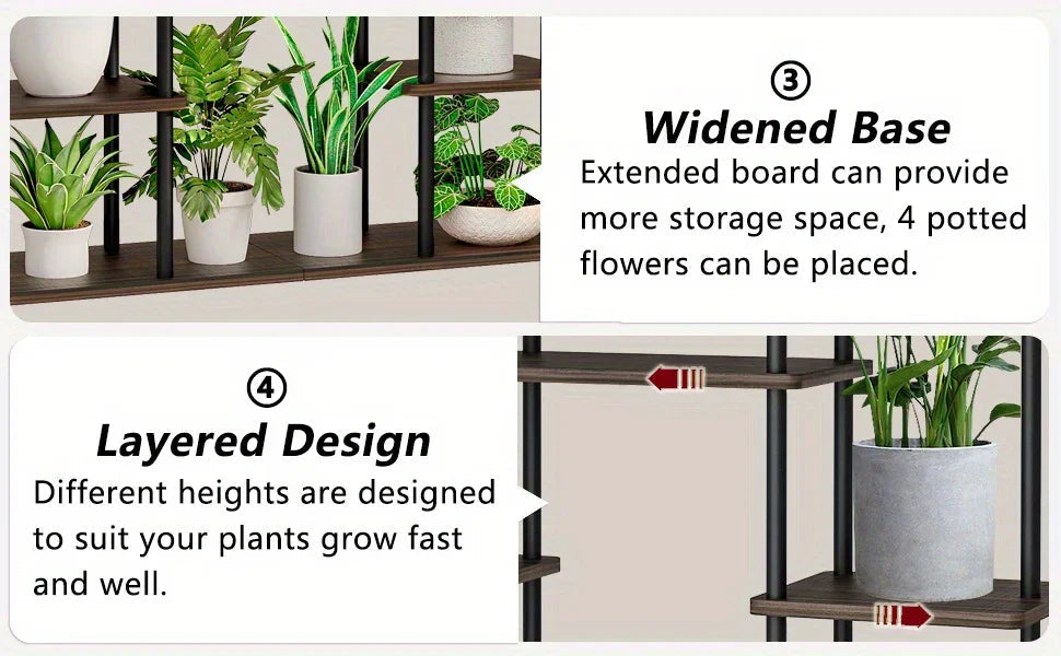 INGIORDAR 4-Tier Metal Plant Stand Indoor 10 Pot
