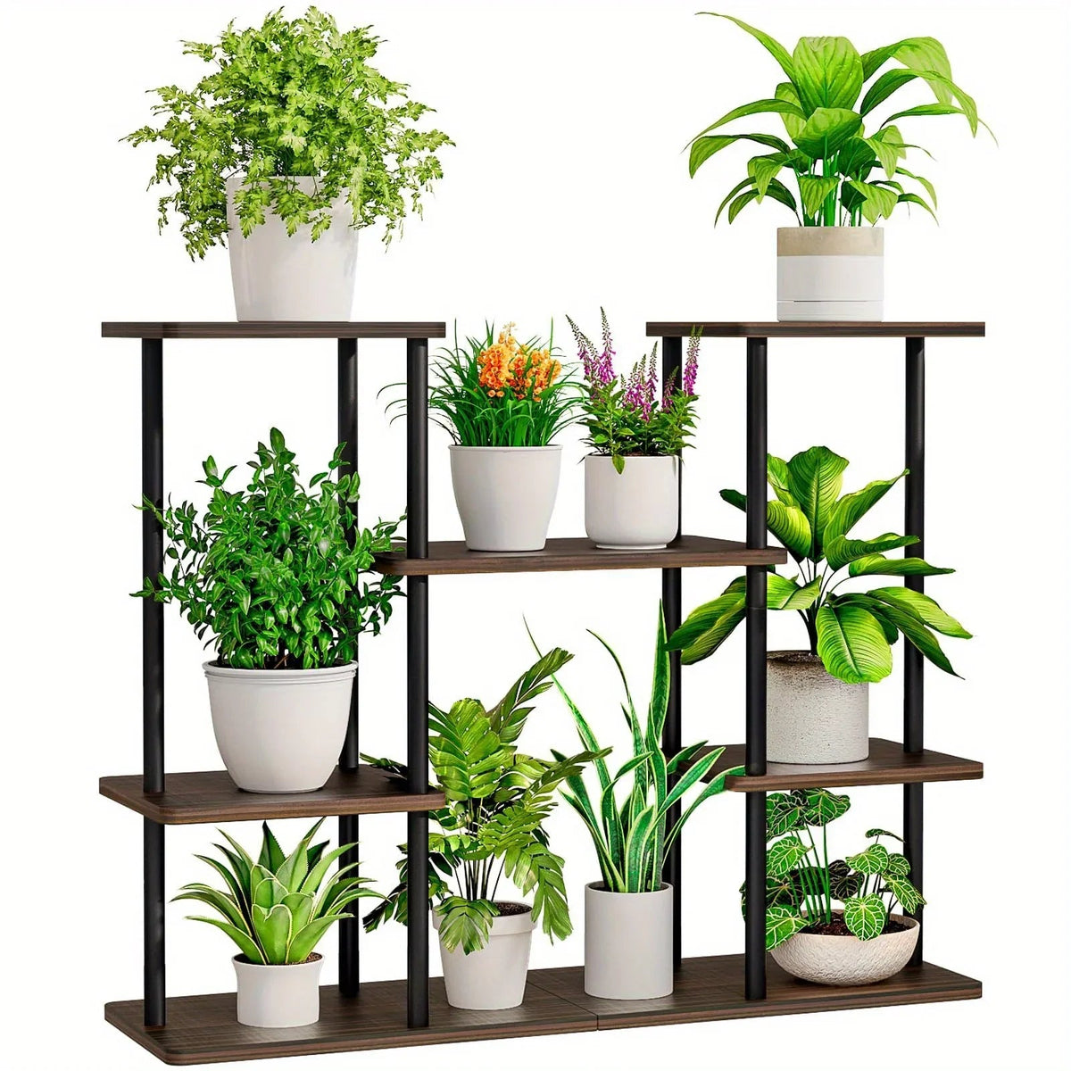 INGIORDAR 4-Tier Metal Plant Stand Indoor 10 Pot