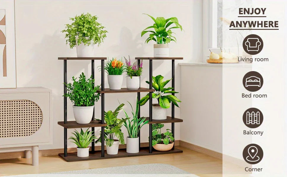 INGIORDAR 4-Tier Metal Plant Stand Indoor 10 Pot