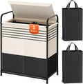 Double-Section Laundry Basket with Lid & Removable Bags