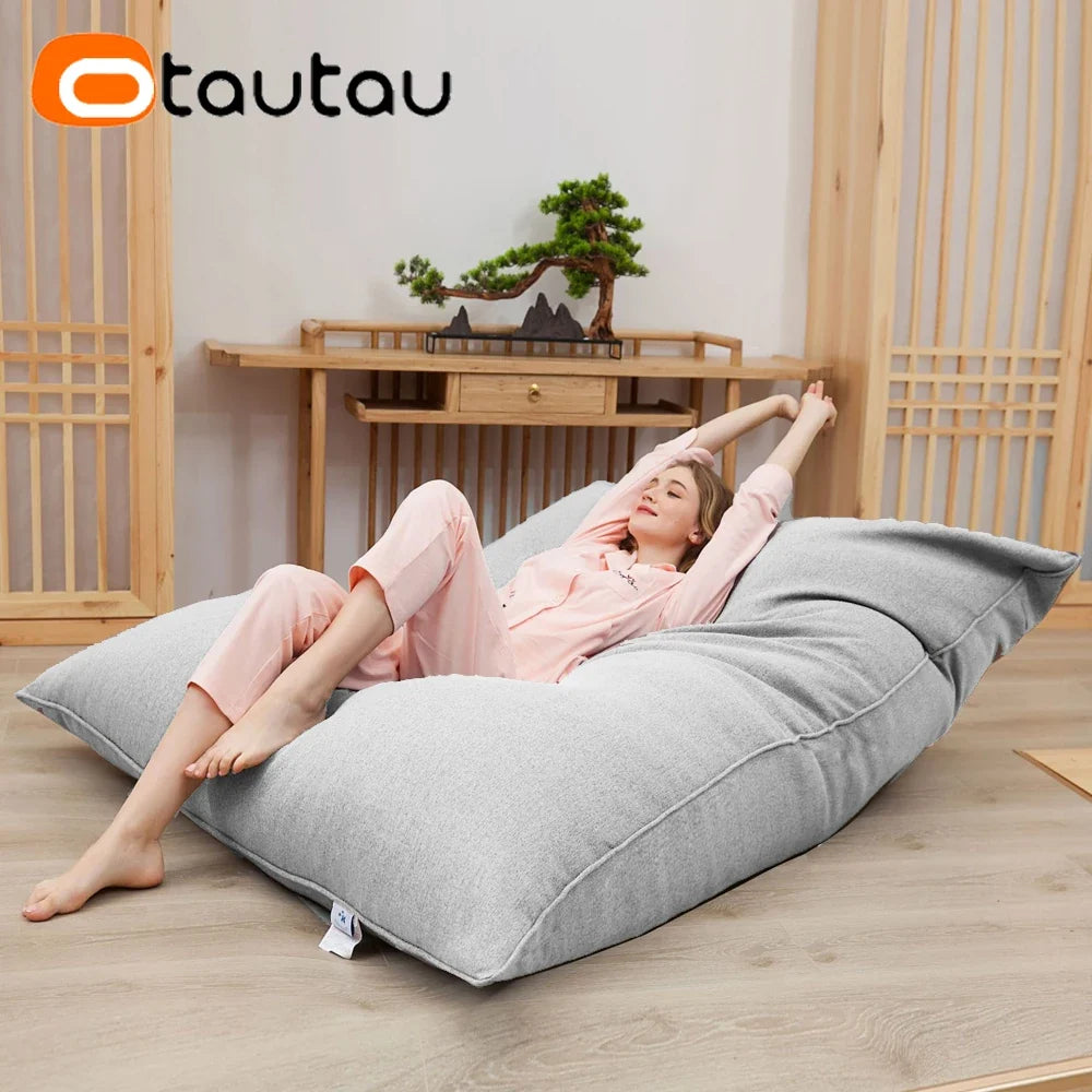 OTAUTAU Cotton Linen Pillow Sac Cover Double Sofa Bed