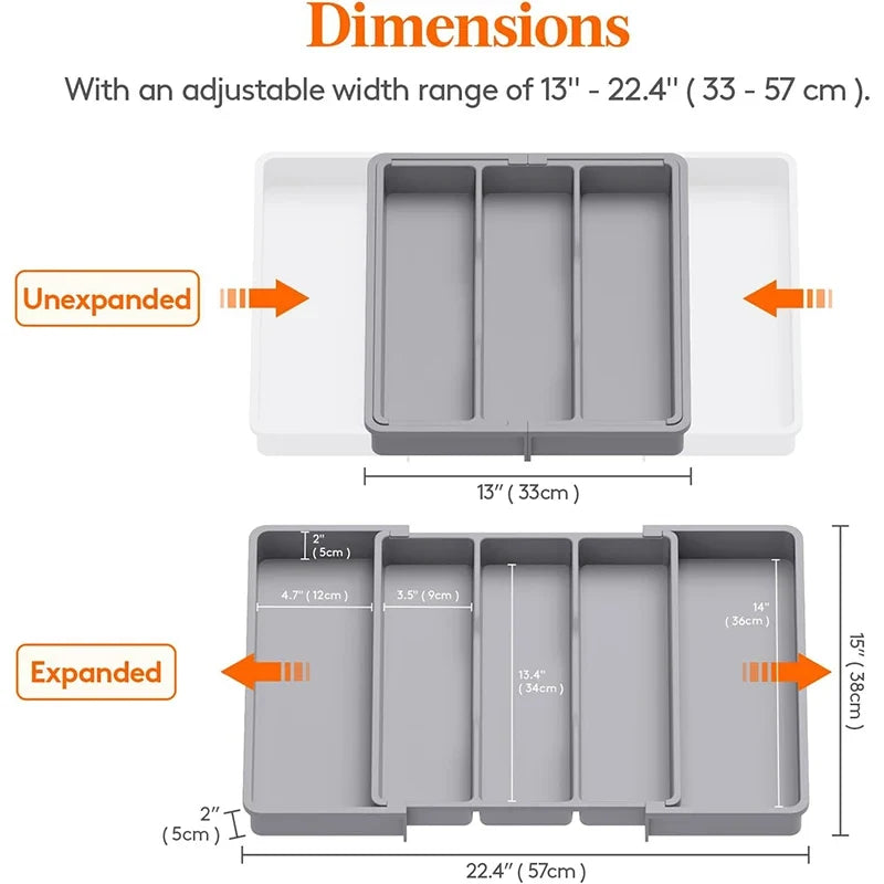 Expandable Utensil Organizer for Kitchen Drawers